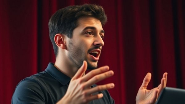 Young man discussing digital strategies to increase website traffic.