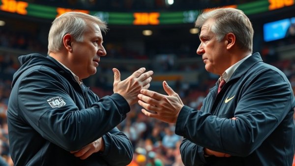 2025 NFL Draft tense coach encounter in a sports arena.