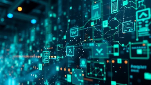 Rethinking AI's Role in Marketing Jobs with digital elements and data streams.