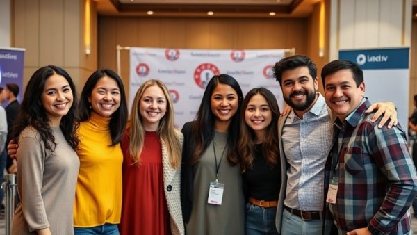 Wisconsin family activities group posing at indoor event.