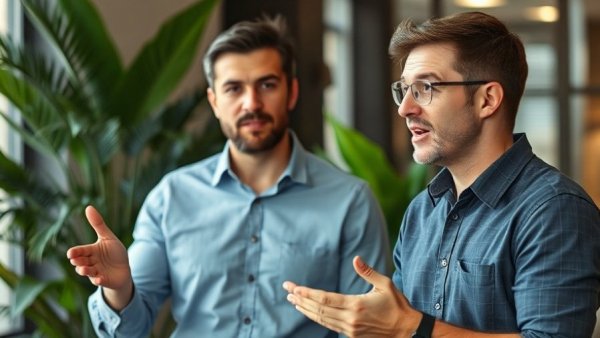 Man explaining list building strategies indoors with plants.