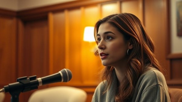 Wisconsin attractions interview with a young woman speaking in a cozy room.