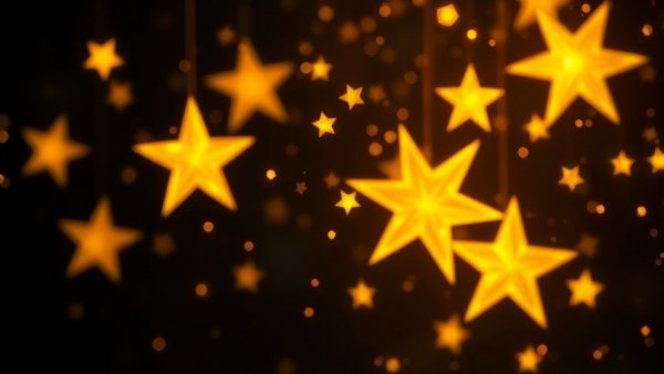 Sparkling golden stars representing ideas for email marketing strategies.