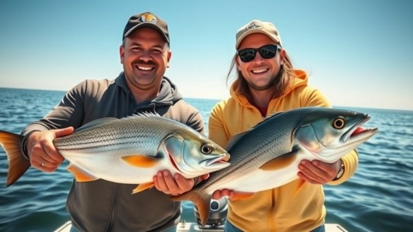Wisconsin outdoor activities: fishing in open water, sunny day.