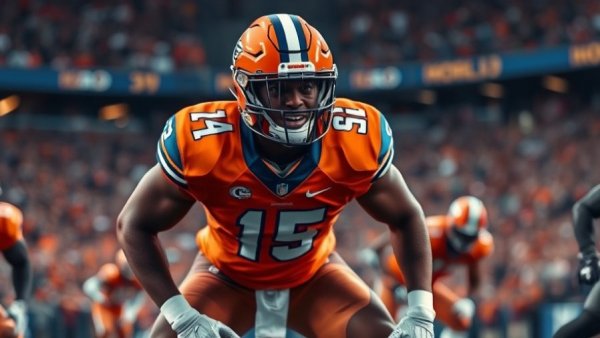 NFL offensive tackle prospect in action on the field