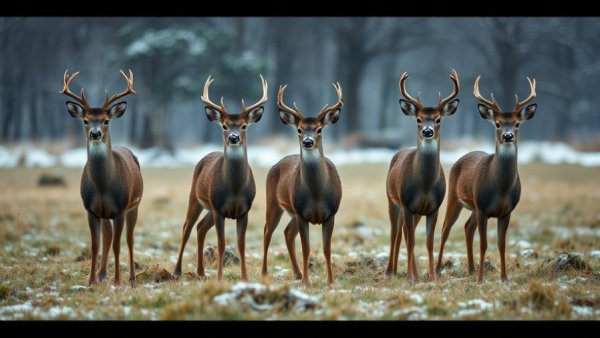 Deer standing in winter field for Wisconsin venison donation program