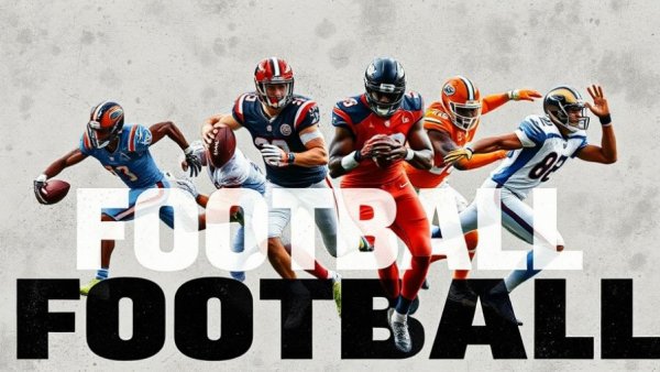 Sports collage with football athletes in action.