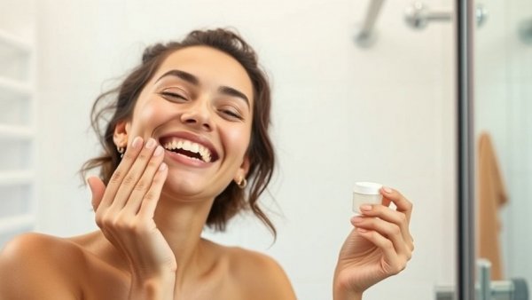 Simple skincare routine for busy lives: woman applying moisturizer