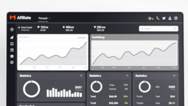 Minimalist affiliate marketing dashboard interface for small businesses.