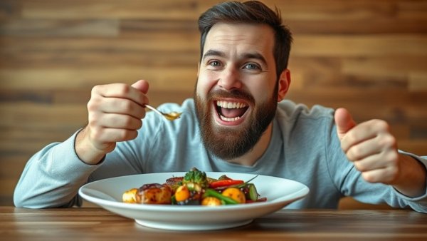 Gourmet food and smiling man on Wisconsin food tour