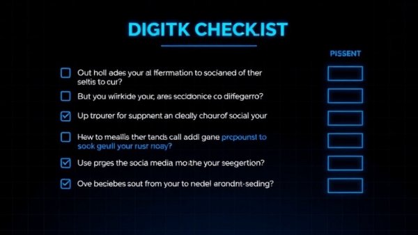 Digital checklist questioning social media engagement strategy