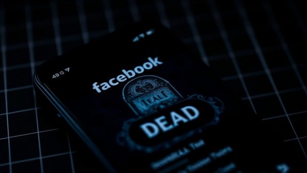 Facebook marketing strategies concept, tombstone graphic on screen.