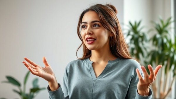 Young woman discussing website traffic generation.