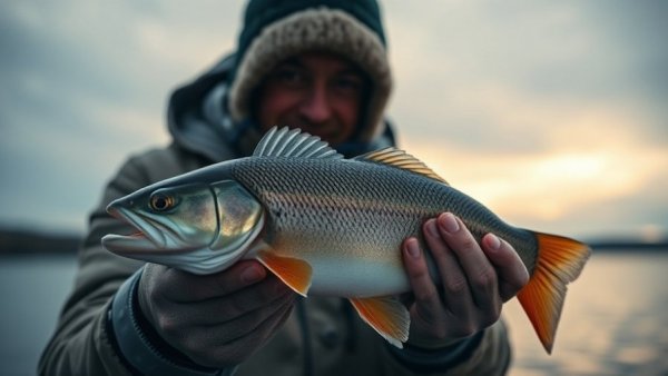Angler holding fish with sonar, showcasing Wisconsin fishing spots.