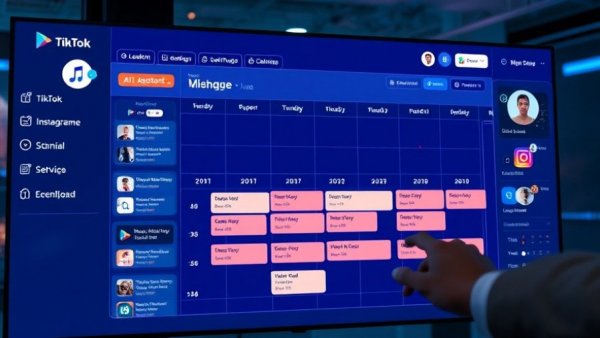 Interactive social media management dashboard with scheduling and AI tools.