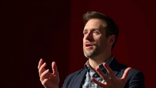 Focused speaker discussing website traffic generation techniques.