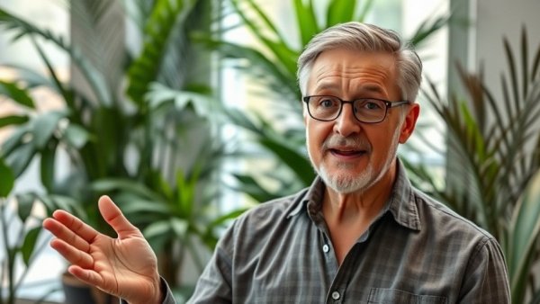 Middle-aged man discussing list building strategies.