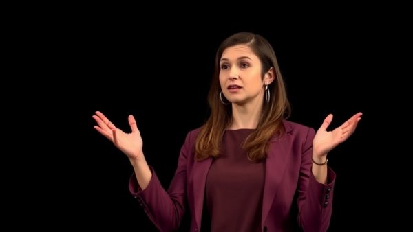 Confident woman presenting to boost website traffic.