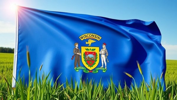Wisconsin health and wellness, state flag with wellness theme