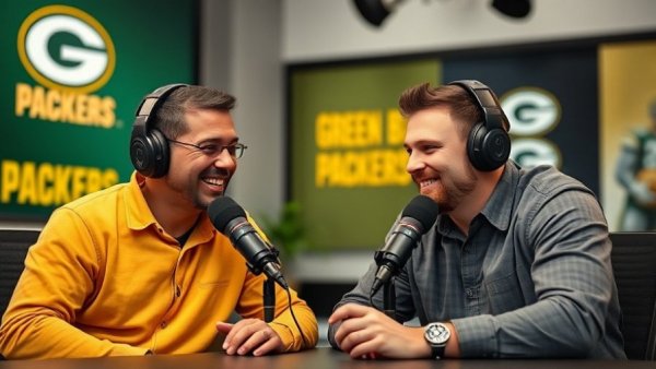 Green Bay Packers OTA practices discussion in podcast studio.