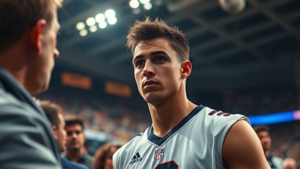 2025 NFL Draft athlete interacting with fan at sports event.