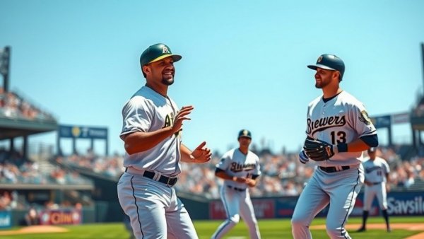 Milwaukee Brewers games highlights with animated game scene.