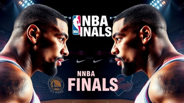 NBA Finals Game 5 Predictions promo with intense players and team logos.