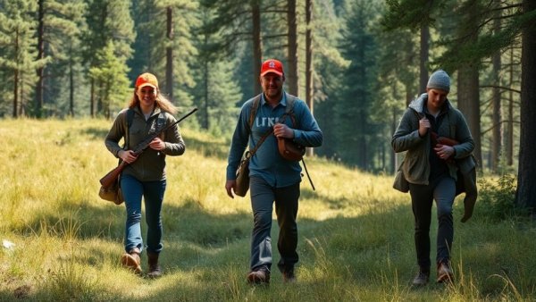 Group learning to hunt in Wisconsin forest clearing