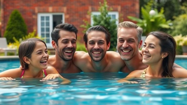 Family poolside fun as a popular Wisconsin family activity.