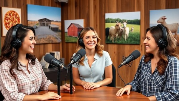 Women discussing quirky Wisconsin travel activities in a lively studio.