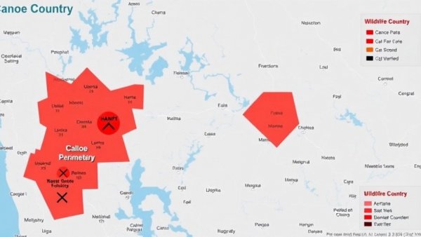 Wildfires in Canoe Country map showing affected areas and geographic features.