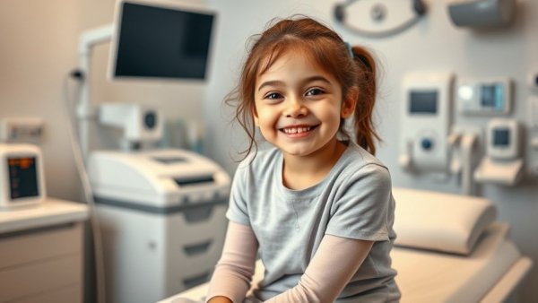Wisconsin health and wellness scene with young girl in clinic.