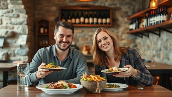 Wisconsin culinary tours in rustic dining setting.