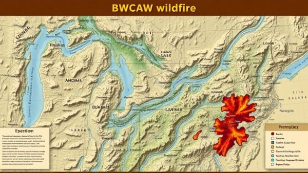 Map showing BWCAW wildfires areas and details