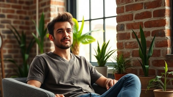 Casual young man discussing the what3words app for outdoor navigation
