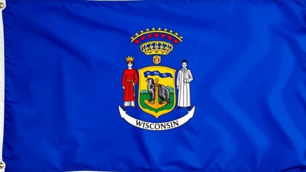 Wisconsin state flag emblem symbolizing health and wellness