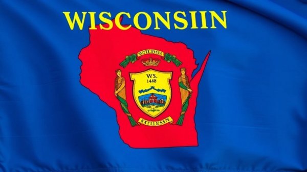 Wisconsin health and wellness state flag emblem
