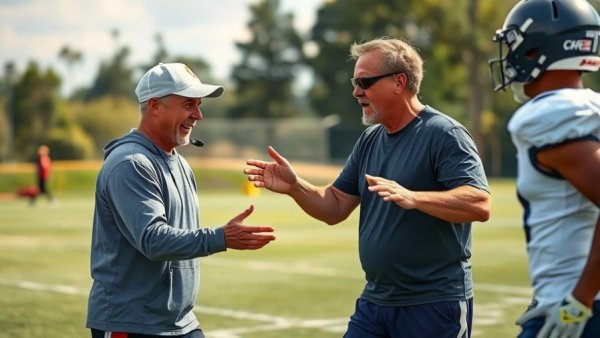 Football practice session outdoors in Wisconsin