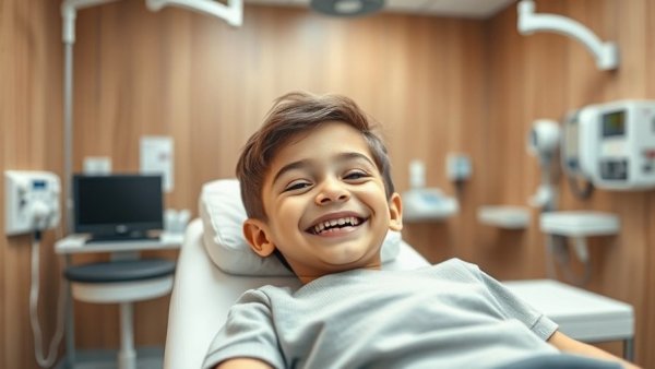 Cheerful young boy in Wisconsin health setting, smiling.