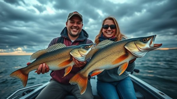 Couple enjoys fishing competition in Wisconsin fishing spots.