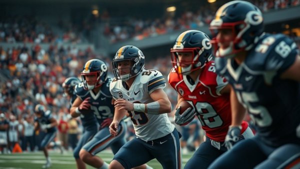 Wisconsin outdoor recreation with football action in motion.