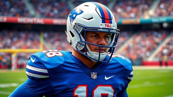 Football player ready for action at 2025 NFL Draft game