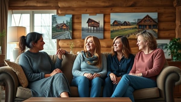 Women discussing Wisconsin staycations with staycation images.