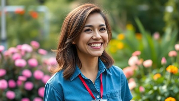 Smiling woman outdoors discussing how to press your stress reset button.