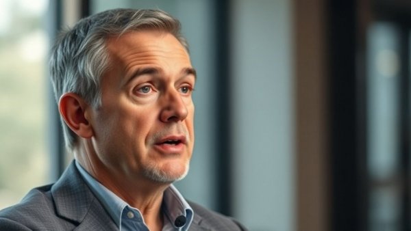Middle-aged man discussing prediction market manipulation in interview