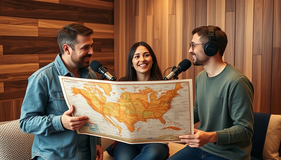 Podcast discussion on Wisconsin road trips in a cozy studio.