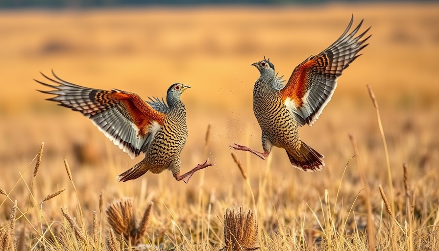 Sharp-tailed grouse in a stunning aerial display, Wisconsin outdoor activities.