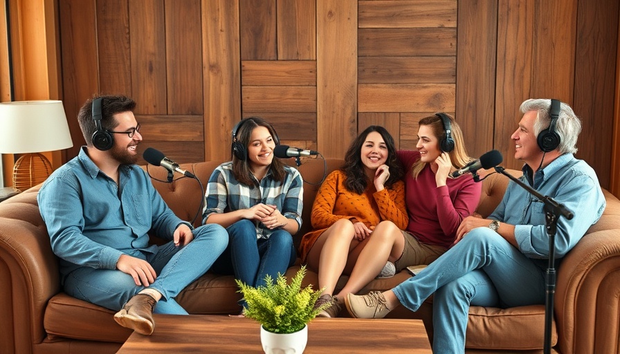 Casual podcast session with four friends for Wisconsin travel.