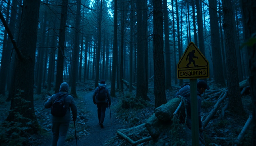 Explorers venture into Wisconsin forest with Sasquatch sign, a unique family activity.