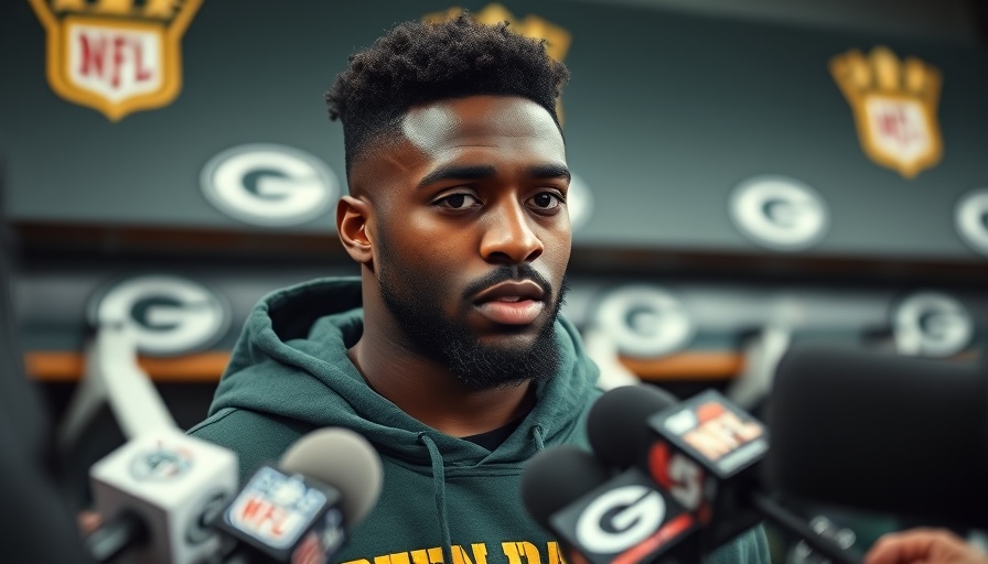 Green Bay Packers player showcases confidence in locker room interview.
